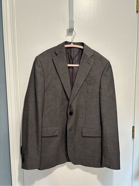Mango Men's Dark Gray Single-Breasted Blazer